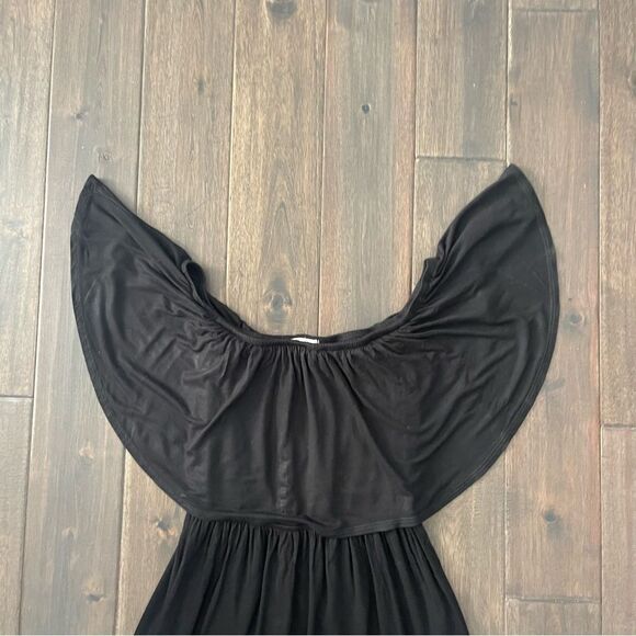 Sweet Pea Black Off the Shoulder Maxi Dress S - Picture 2 of 5